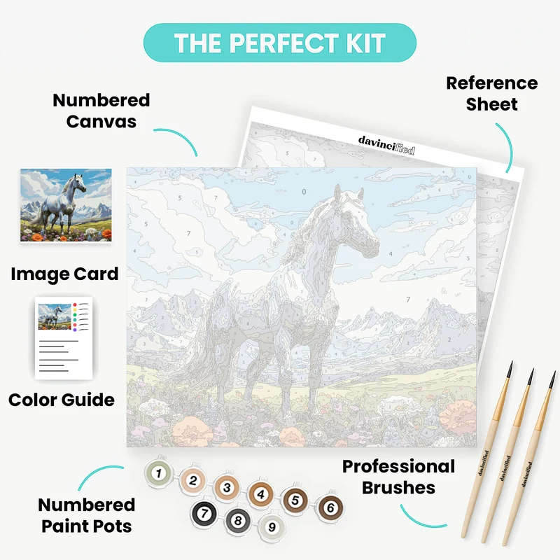 Majestic White Stallion - Paint by Numbers Kit