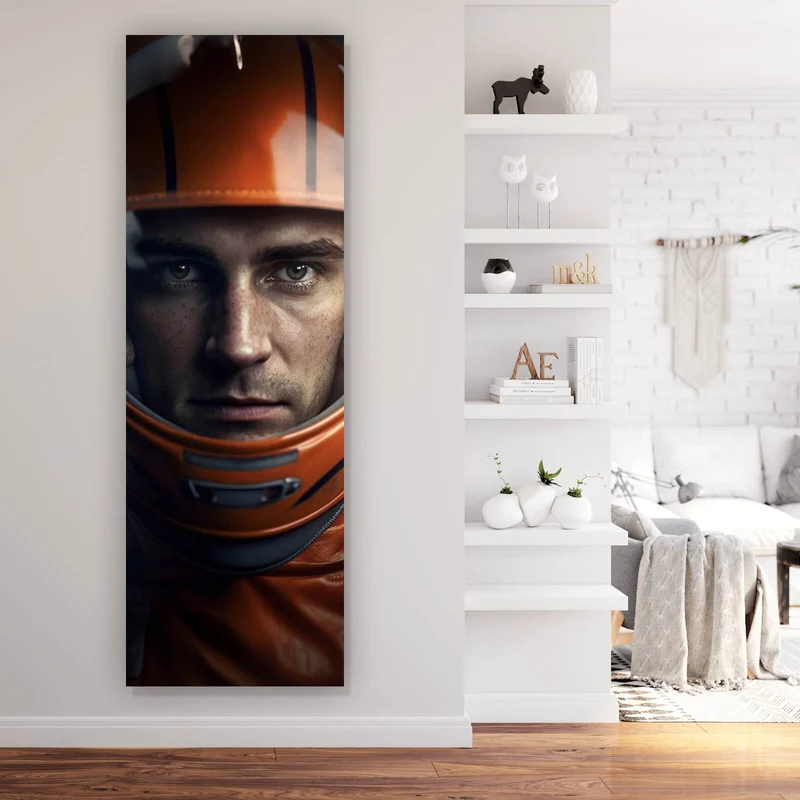Poster Alter Rennwagen und Fahrer mit Helm Panorama Hoch