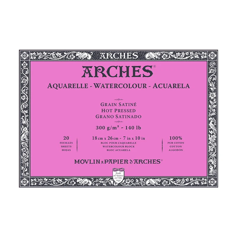 Акварелен блок ARCHES HP естествено бял 300 g/m² – 20 листа