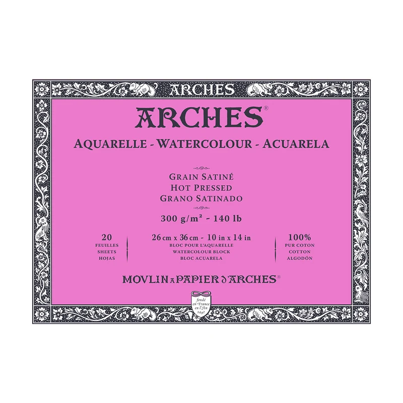 Akvarelni blok ARCHES HP prirodno bijela 300 g/m² – 20 listova
