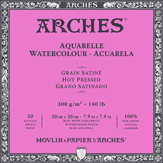 Μπλοκ ακουαρέλας ARCHES HP φυσικό λευκό 300 g/m² – 20 φύλλα