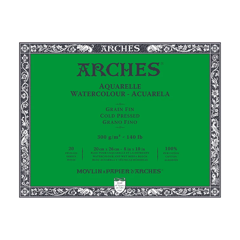 Akvarelový blok ARCHES CP prírodná biela 300 g/m² – 20 listov