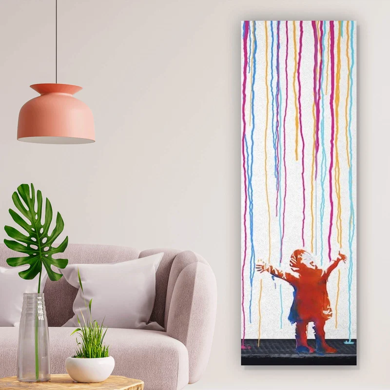 Acrylglasbild Banksy - In the Rain Panorama Hoch