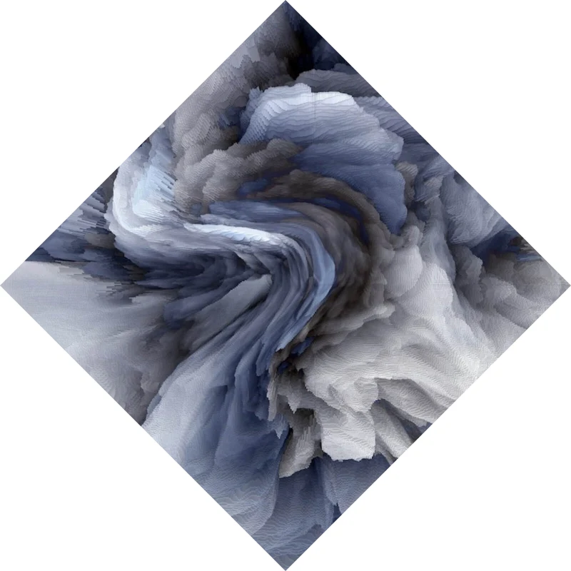 Aluminiumbild Abstrakter Marmor Blau Raute