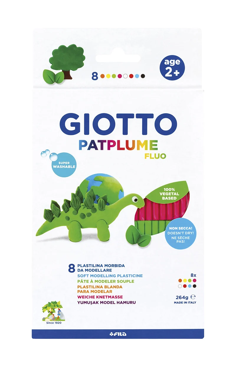 Plastilina GIOTTO Patplume colori neon 8 x 33 g
