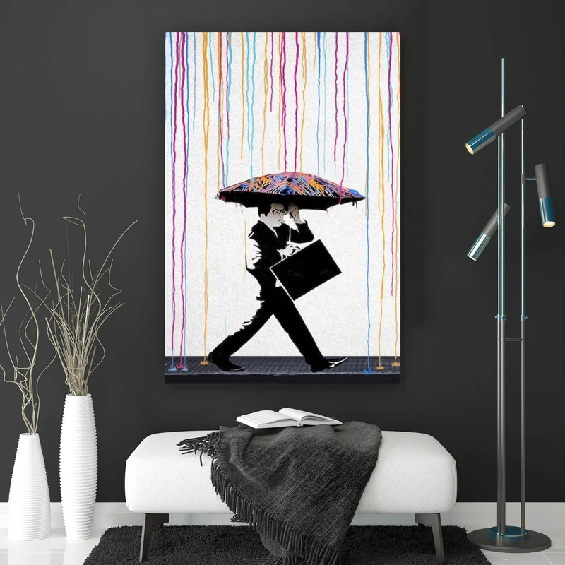Poster Banksy - In the Rain Hochformat