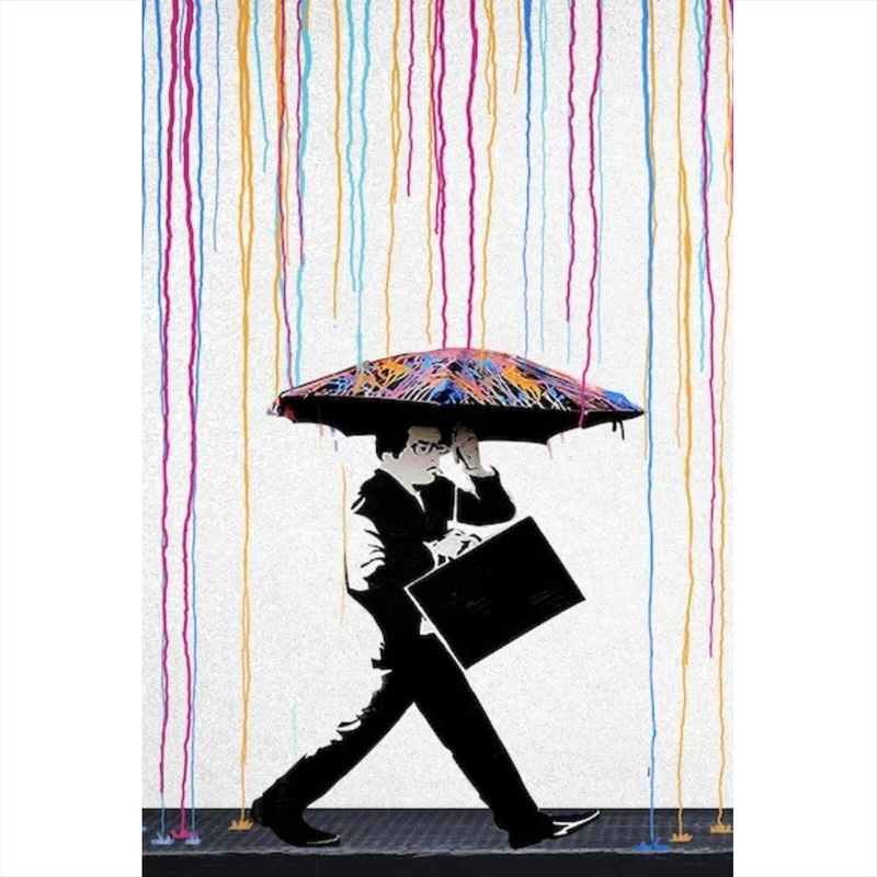 Poster Banksy - In the Rain Hochformat