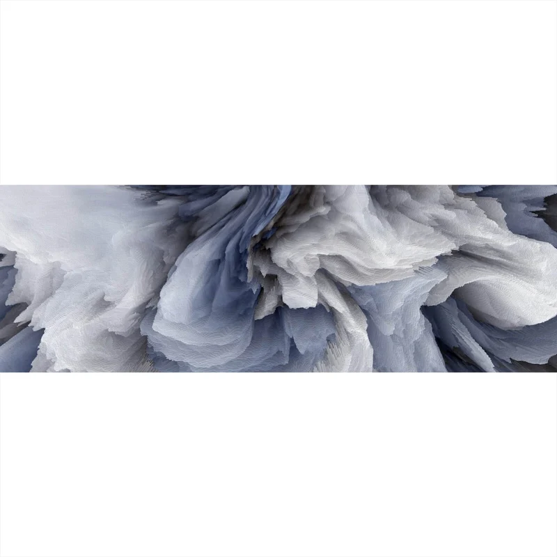 Aluminiumbild Abstrakter Marmor Blau Panorama
