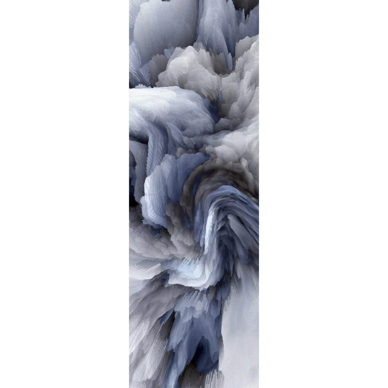 Aluminiumbild Abstrakter Marmor Blau Panorama Hoch