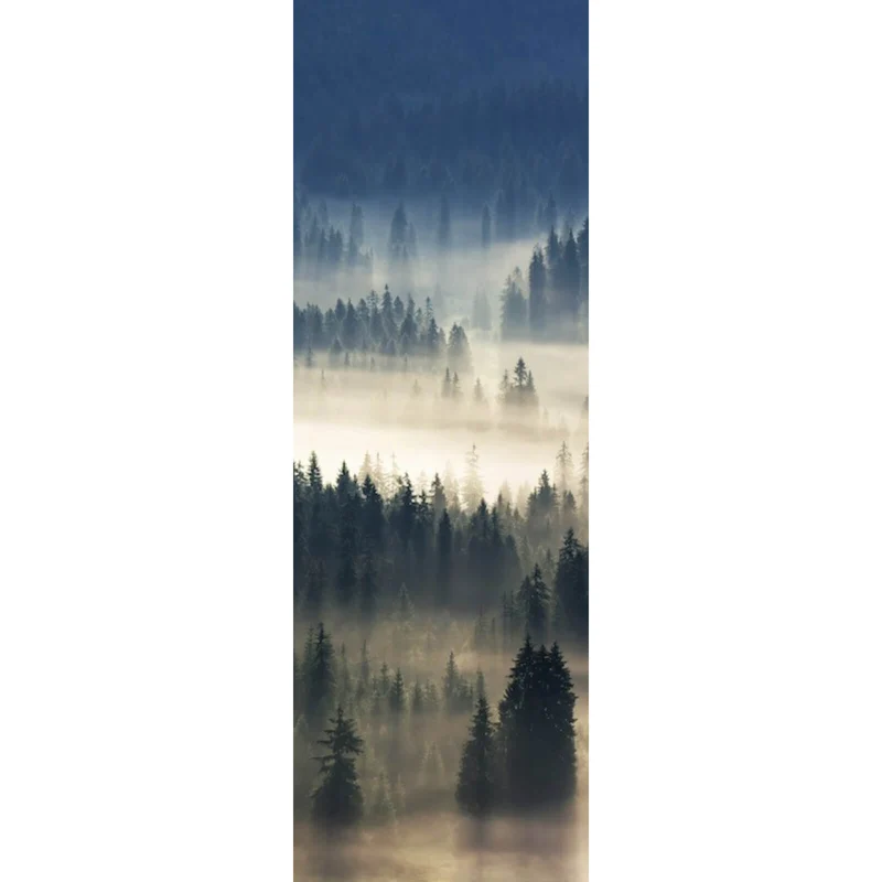 Poster Wald im Nebel Panorama Hoch