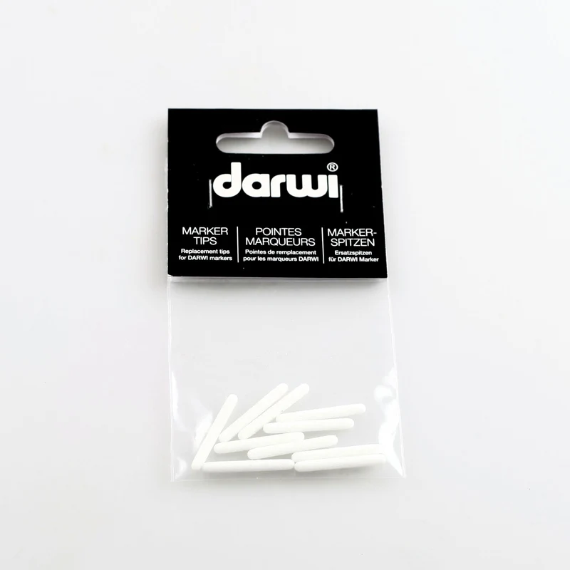 DARWI Tex Glitter punte di ricambio per pennarelli per tessuti 2 mm – 10 pz