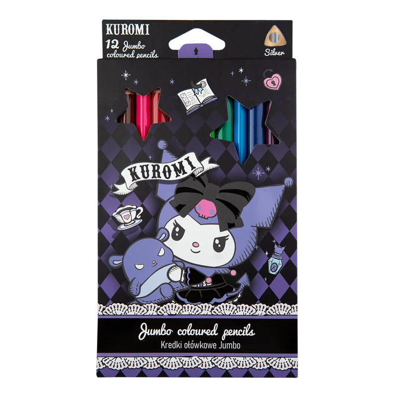 Trojhranné pastelky Colorino JUMBO Kuromi, 12 farieb
