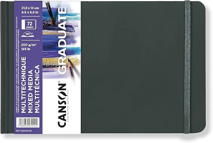 Μπλοκ σχεδίου Canson Graduate Art Book Mix Media 200 g/m², 72 φύλλα, 14 x 21,6 cm, σκληρό εξώφυλλο