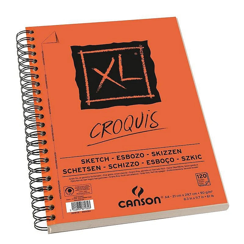 Μπλοκ σχεδίου CANSON XL Croquis A5, 90 g/m², 60 φύλλα, σπιράλ στην αριστερή πλευρά