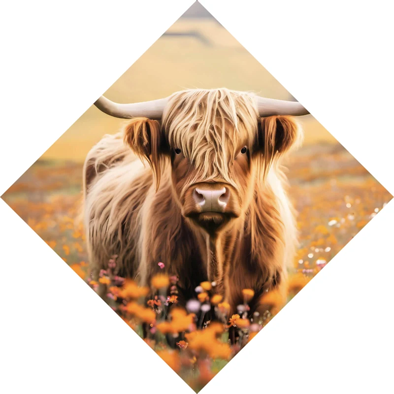 Aluminiumbild Highland Rind auf der Weide Raute