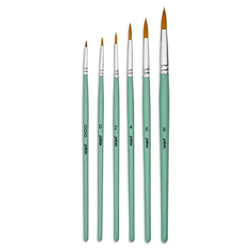 PÉBÉO Rundpinsel-Set für Acrylfarben – 6-tlg.