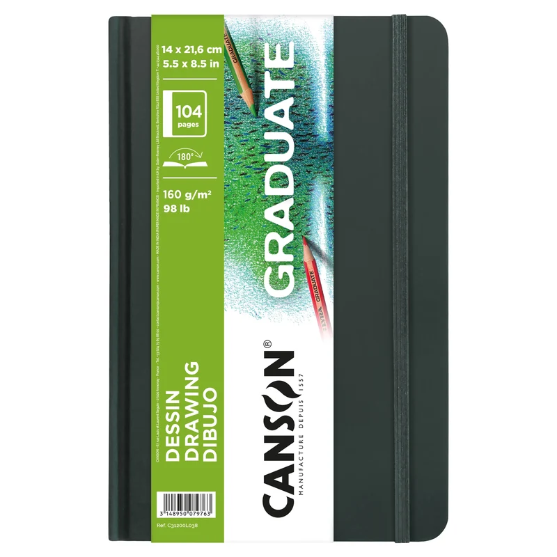 Skicirka Canson Graduate Art Book Drawing 160 g/m², 104 listova, 14 x 21,6 cm, tvrdi uvez