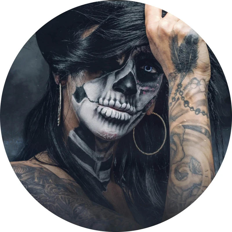 Aluminiumbild gebürstet La Catrina No. 5 Kreis