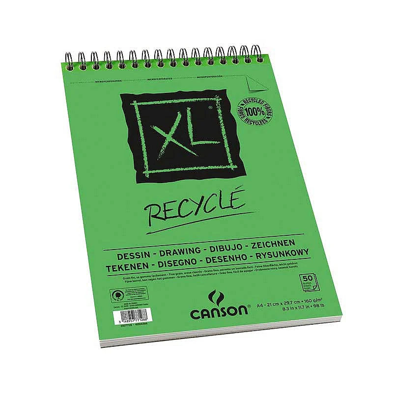 Skizzenblock CANSON XL Recycle 160 g/m² A3 - 50 Blatt, Spiralbindung