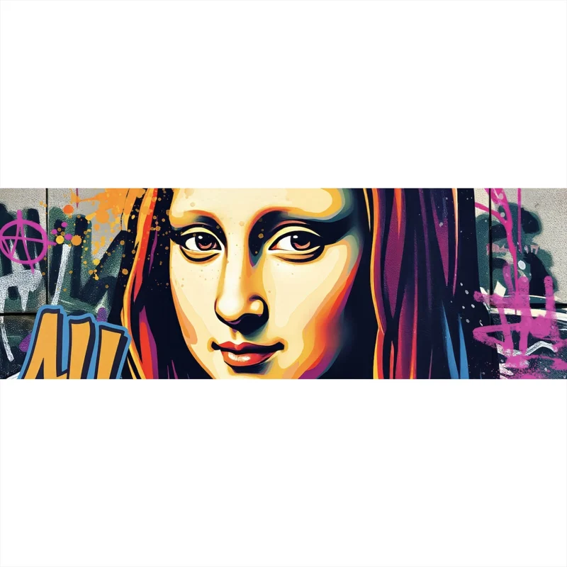 Leinwandbild Lisa im modernen Graffiti Still Pop Art Panorama