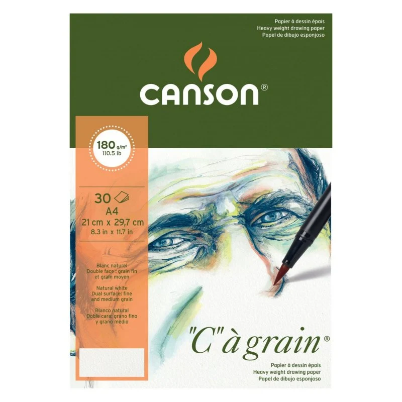 Canson C a grain skicirka 180 g A3 drobnozrnata, spiralna vezava, 30 listov