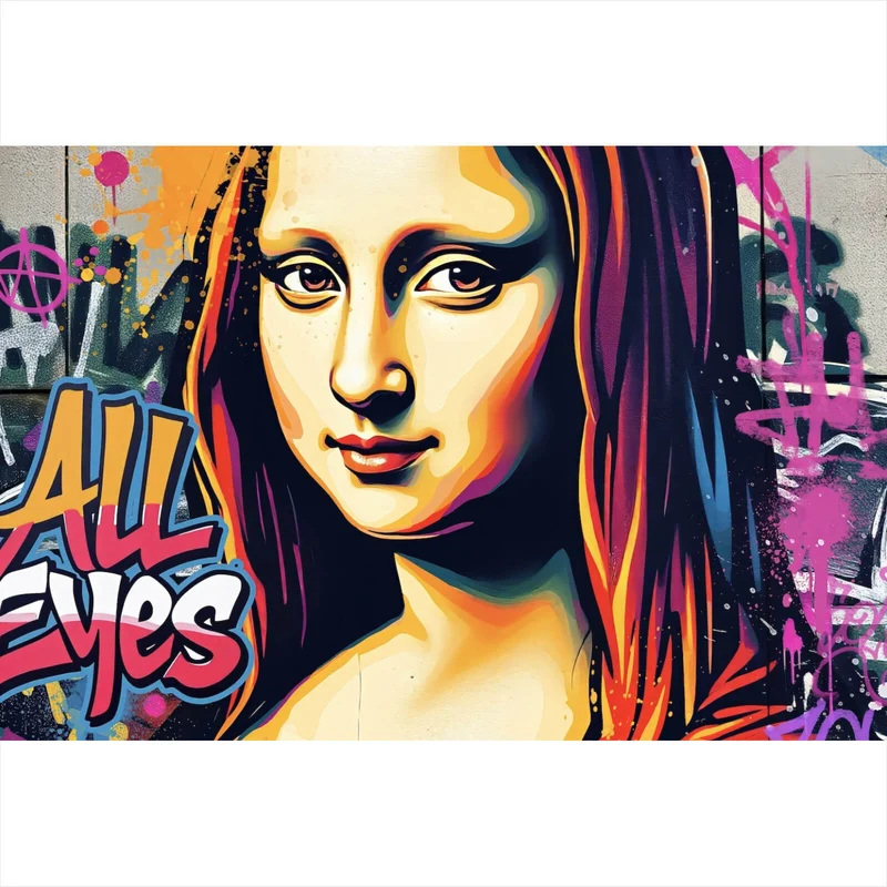 Aluminiumbild Lisa im modernen Graffiti Still Pop Art Querformat