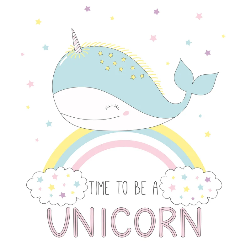 Aluminiumbild gebürstet Time to be a unicorn Quadrat