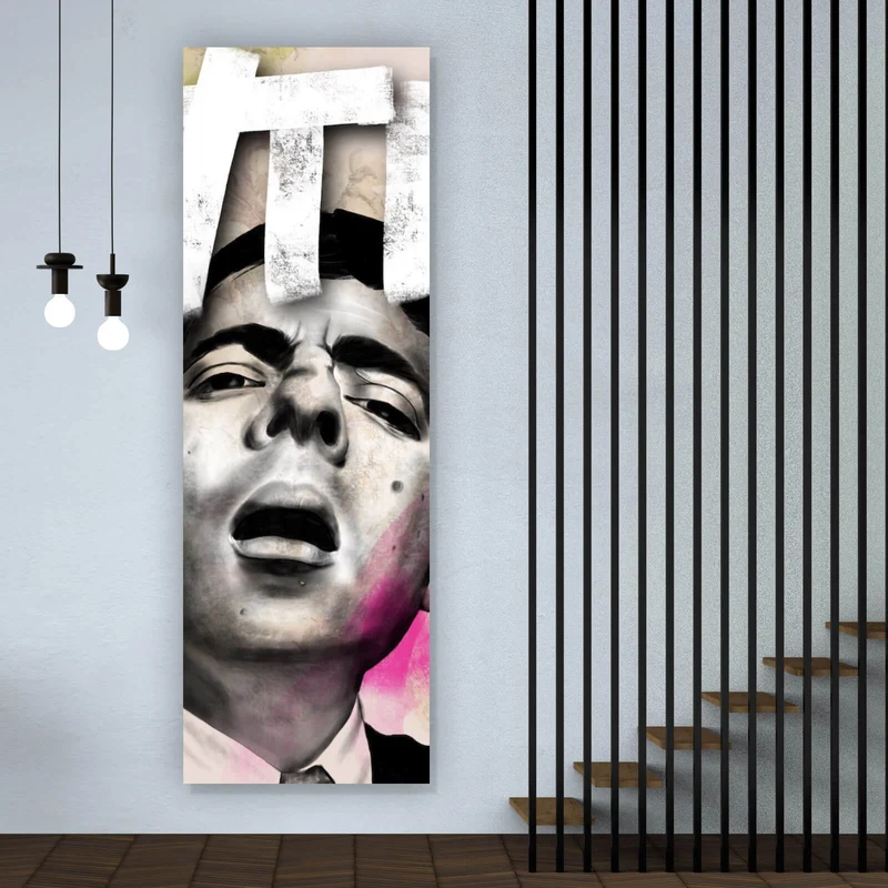 Aluminiumbild Ausdrucksstarke Illustration mit großem WTF Schriftzug Panorama Hoch