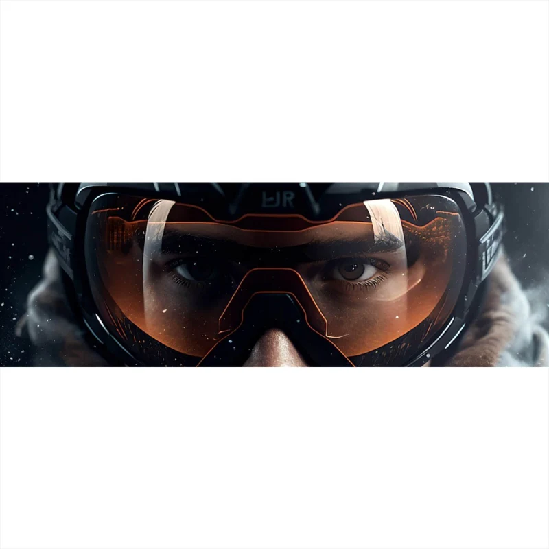 Acrylglasbild Mann mit Skibrille in Nahaufnahme Panorama