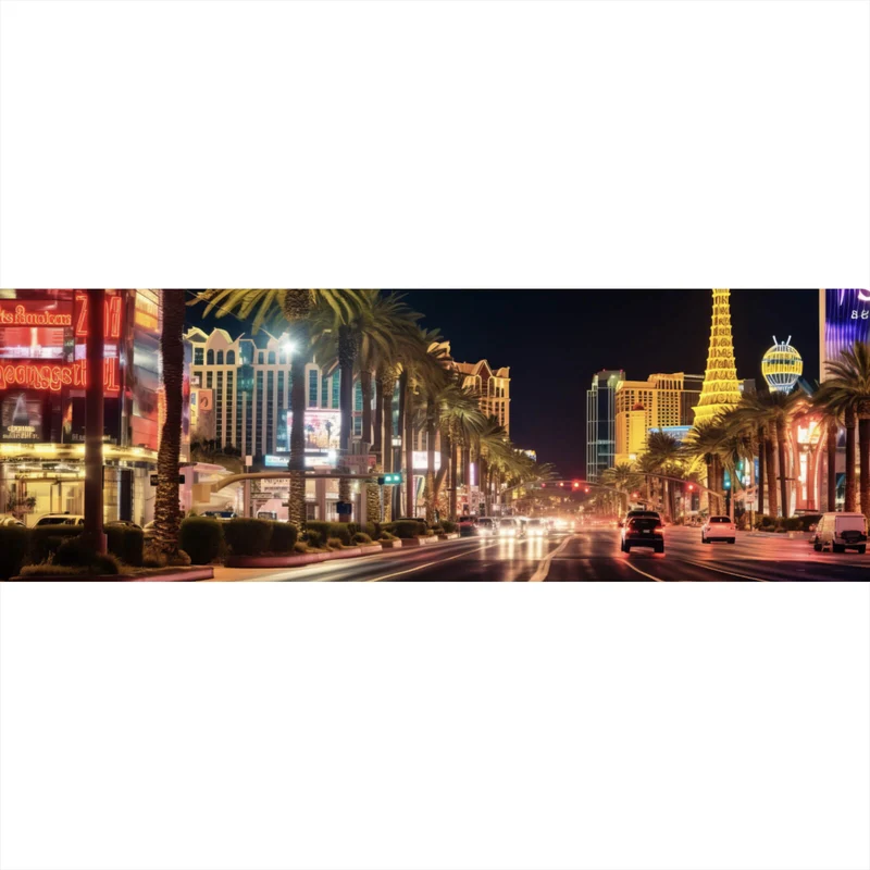 Spannrahmenbild Nachtleben in Las Vegas Panorama