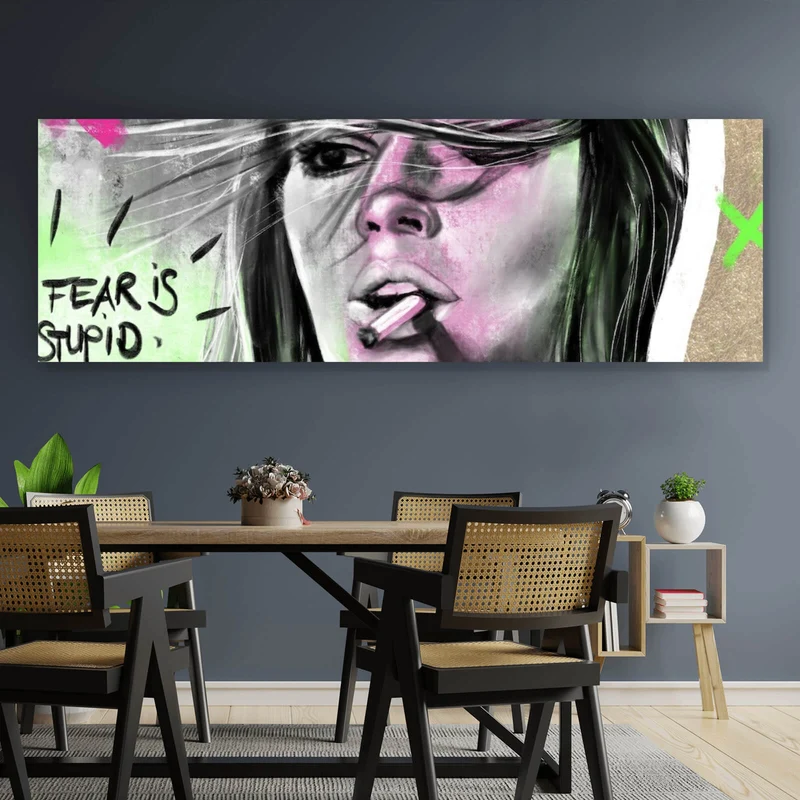 Acrylglasbild Nachdenkliche Frau mit Zigarette Panorama