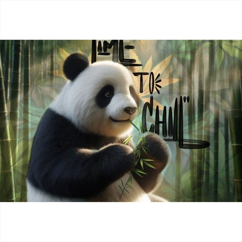 Leinwandbild Pandabär Time to chill Querformat
