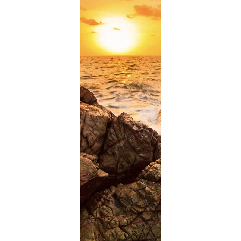 Spannrahmenbild Sonnenuntergang über felsiger Küstenlandschaft Panorama Hoch