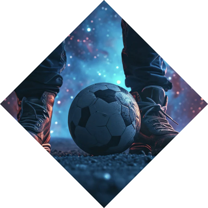 Poster Magische Aufnahme eines Fußballs Raute