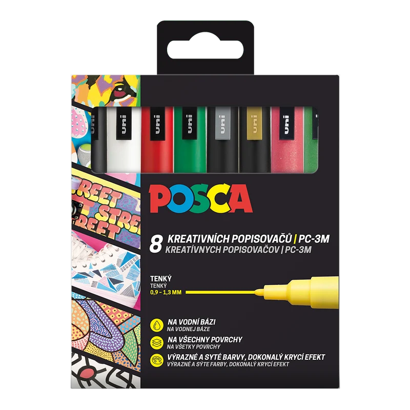 Posca Marker-Set PC-3M CHRISTMAS 0,9 - 1,3 mm - 8 Stk.