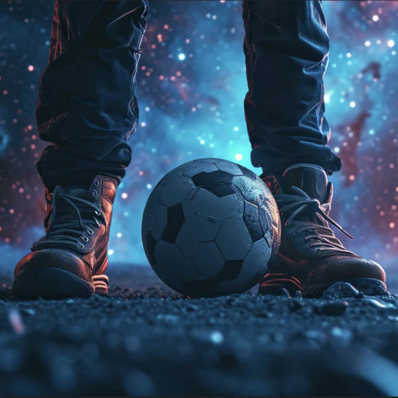 Poster Magische Aufnahme eines Fußballs Quadrat