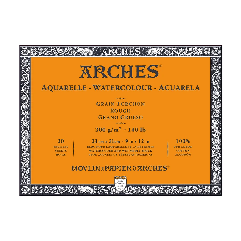 ARCHES μπλοκ ακουαρέλας Rough φυσικό λευκό 300 g/m² 10 – 31 cm - 20 φύλλα