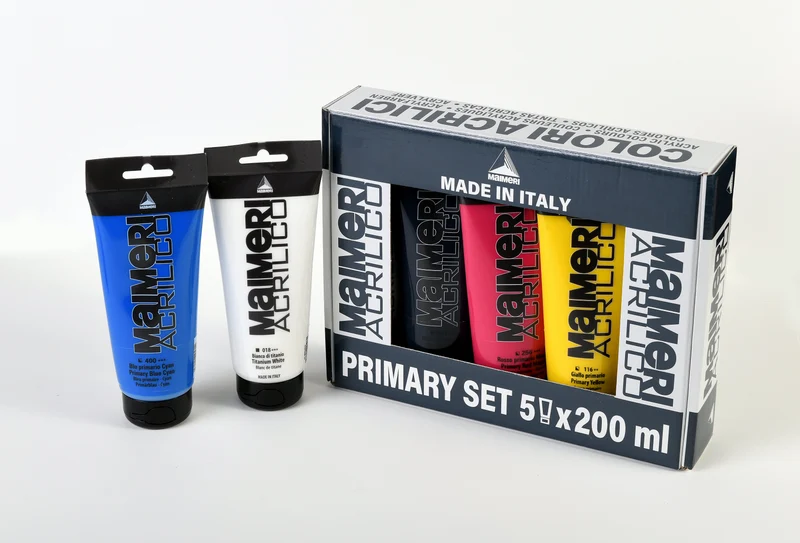 Maimeri Acrilico sada akrylových farieb Primary 200 ml