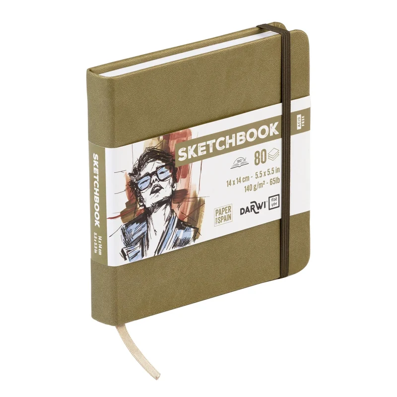 Skicirka DARWI Khaki 14 x 14 cm, 140 g, 80 listov