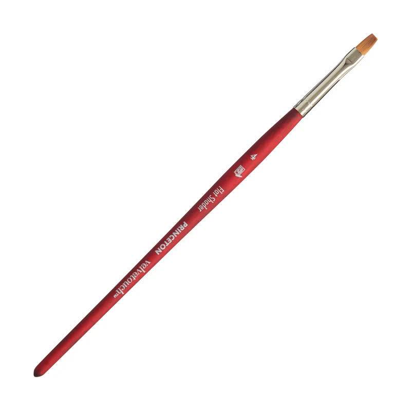 Plochý štetec PRINCETON Velvetouch Flat Shader s krátkou rúčkou