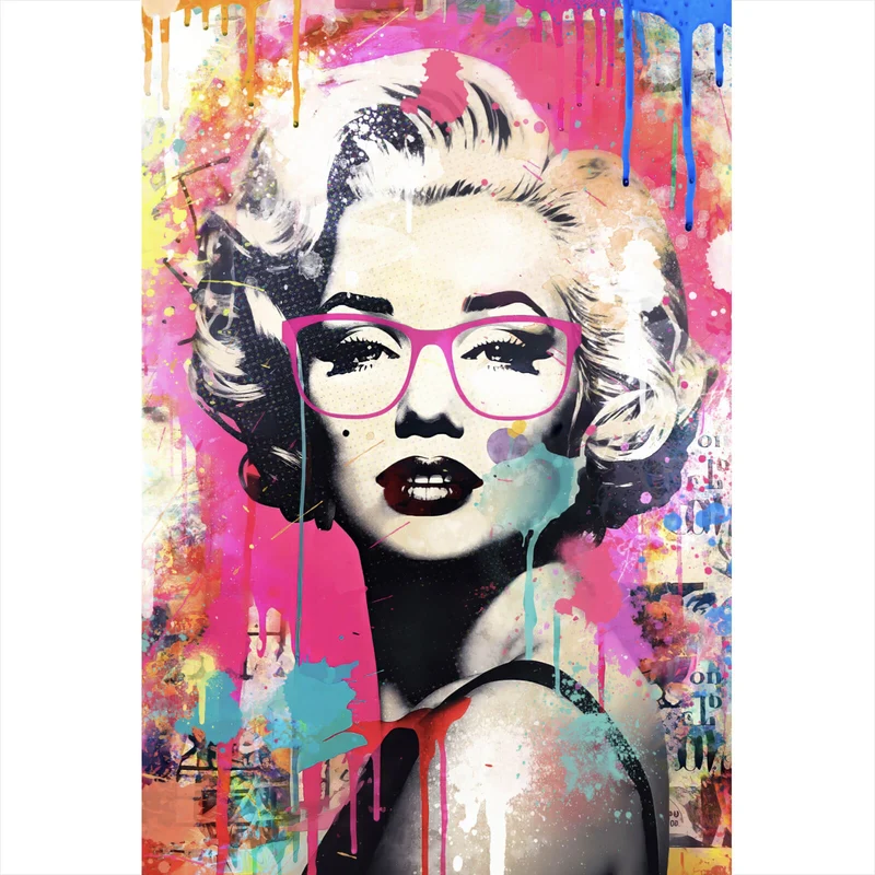 Aluminiumbild Cooles Pop Art Portrait einer Ikone Hochformat