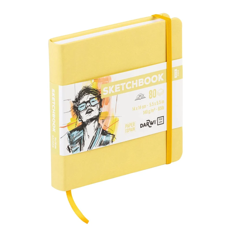 DARWI blocco da disegno For You Yellow 14 x 14 cm, 140 g, 80 fogli
