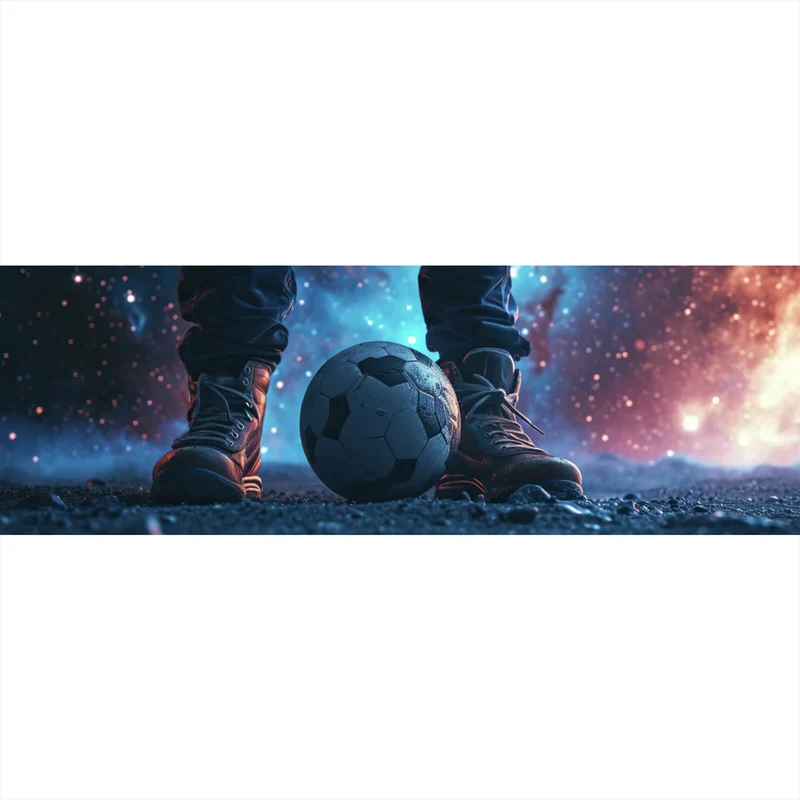 Spannrahmenbild Magische Aufnahme eines Fußballs Panorama