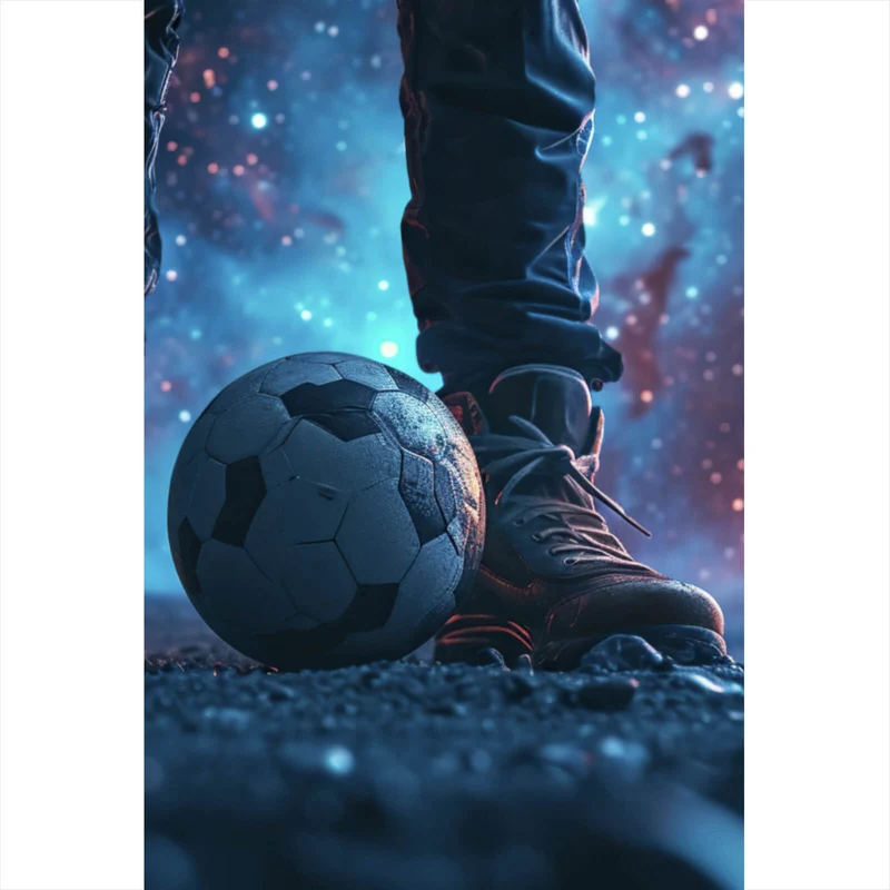 Acrylglasbild Magische Aufnahme eines Fußballs Hochformat