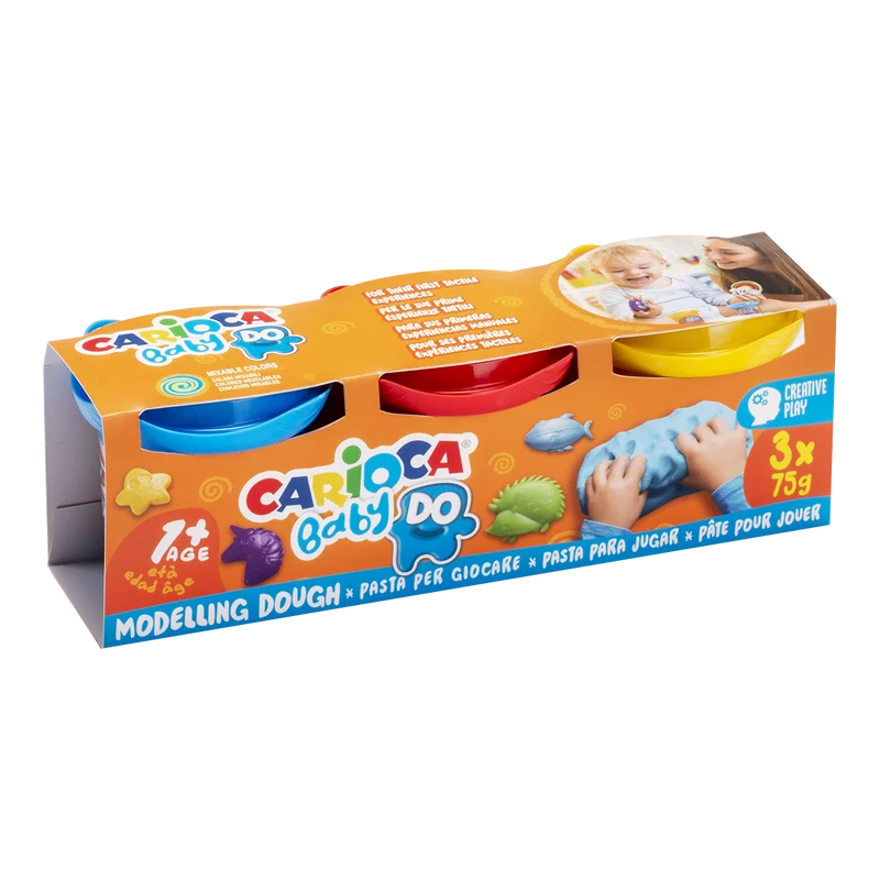 Carioca Baby Do 1+ Knetmasse, 3 × 75 g, Farbmix