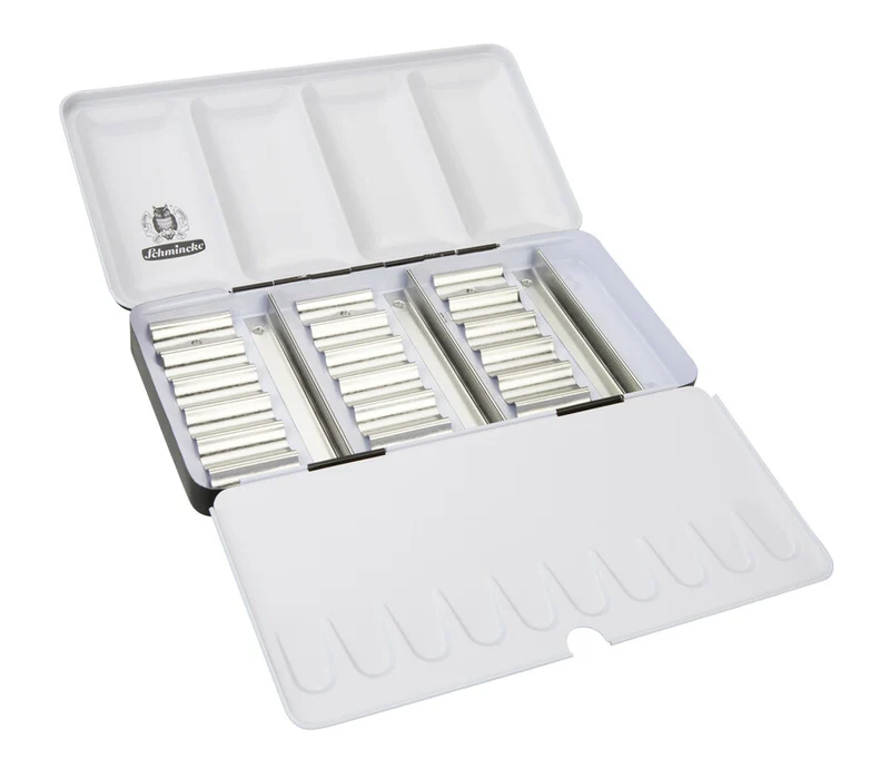 Scatola di metallo vuota Schmincke per 18 tubetti da 5 ml