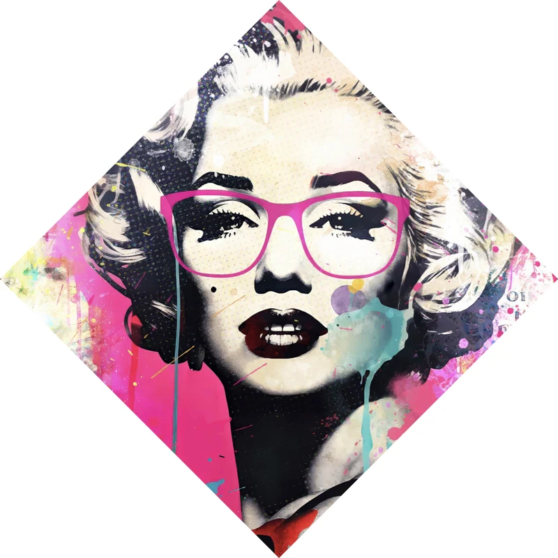 Poster Cooles Pop Art Portrait einer Ikone Raute