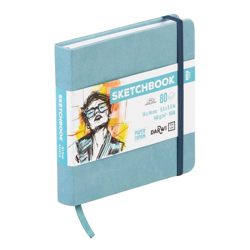 Μπλοκ σχεδίου DARWI Soft Blue 14 x 14 cm, 140 g/m², 80 φύλλα