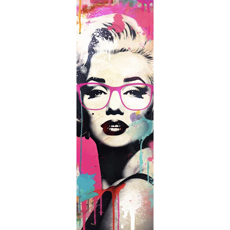 Aluminiumbild gebürstet Cooles Pop Art Portrait einer Ikone Panorama Hoch