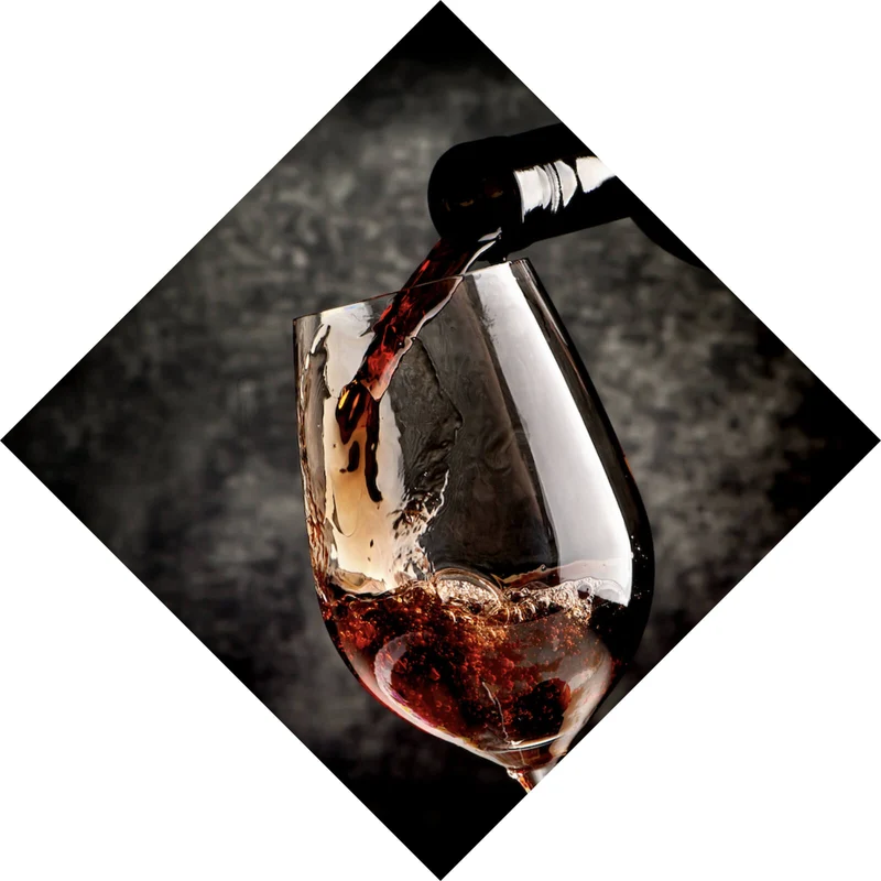 Acrylglasbild Genussvoller Rotwein Raute